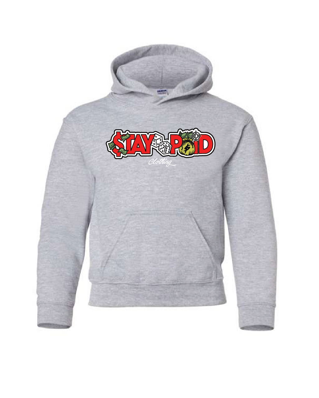 Stay Paid OG Kids Hoodie - Heather Grey