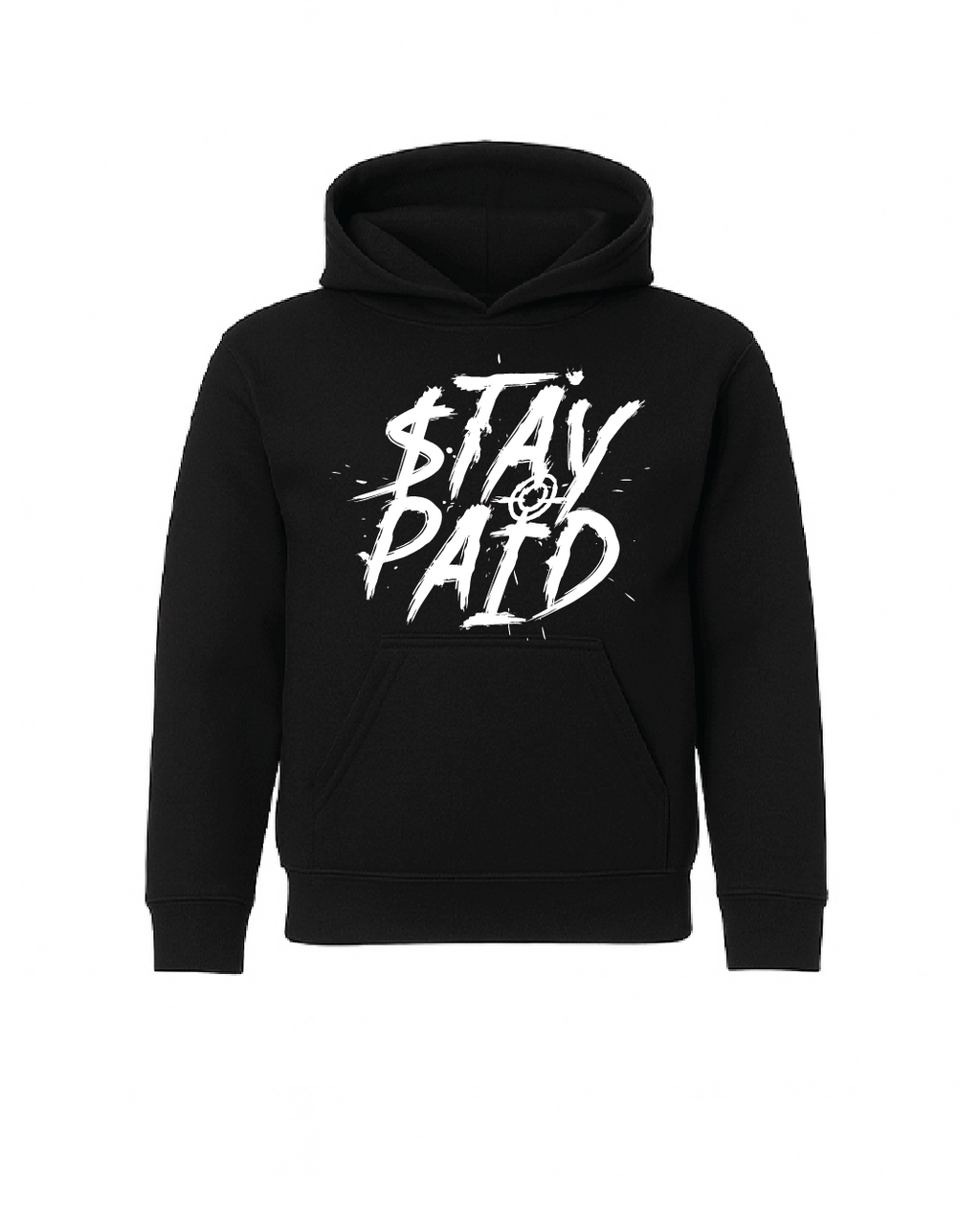 Stay Paid Splat Kids Hoodie - Black
