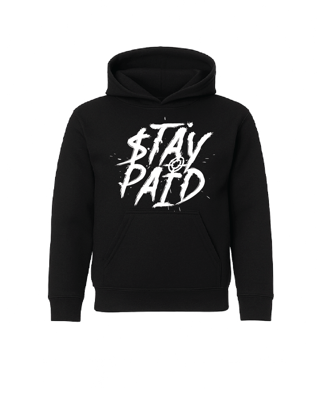 Stay Paid Splat Kids Hoodie - Black