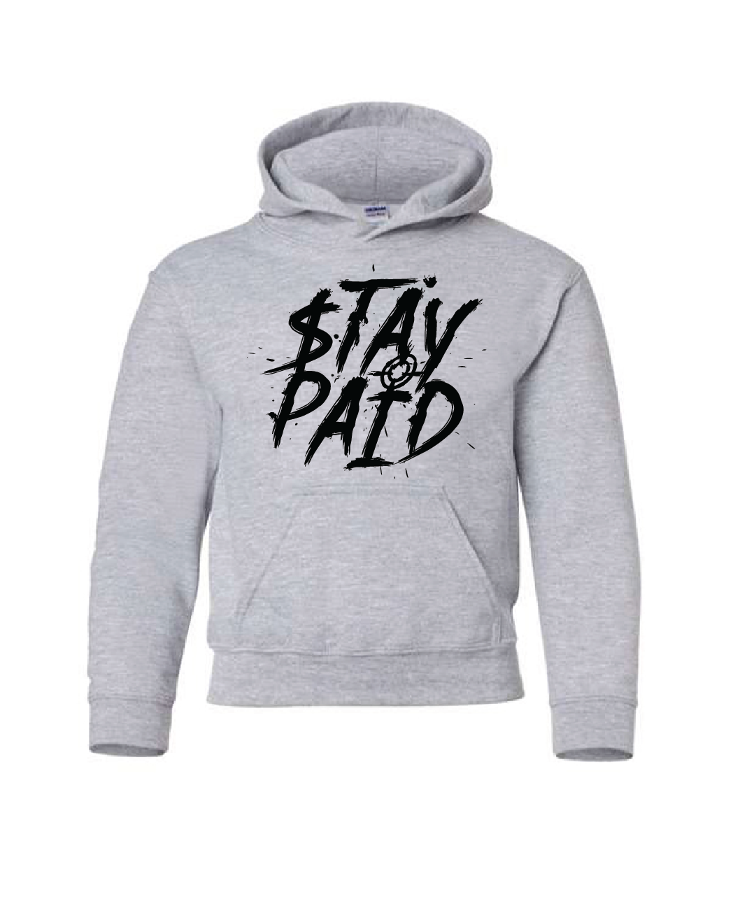 Stay Paid Splat Kids Hoodie - Heather Grey