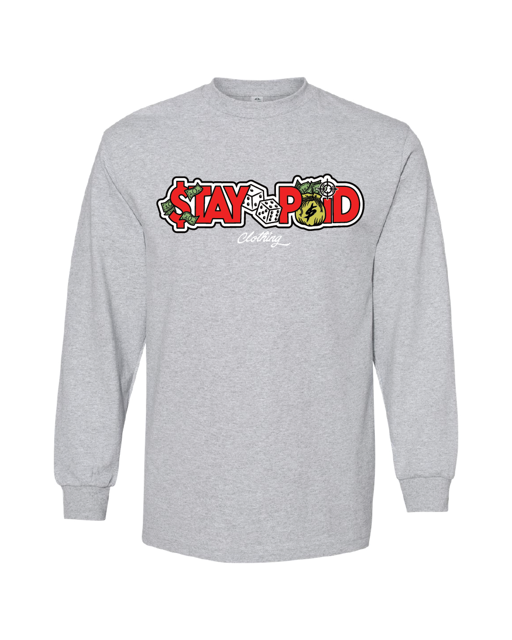 Stay Paid OG Long Sleeve  T - Heather Grey