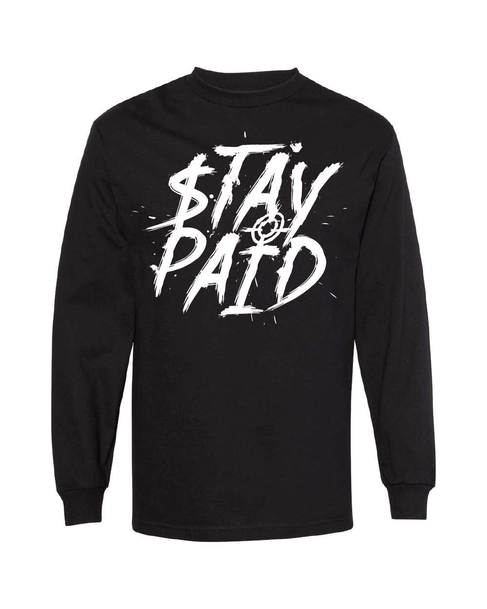 Stay Paid Splat Long Sleeve  T-Shirt - Black