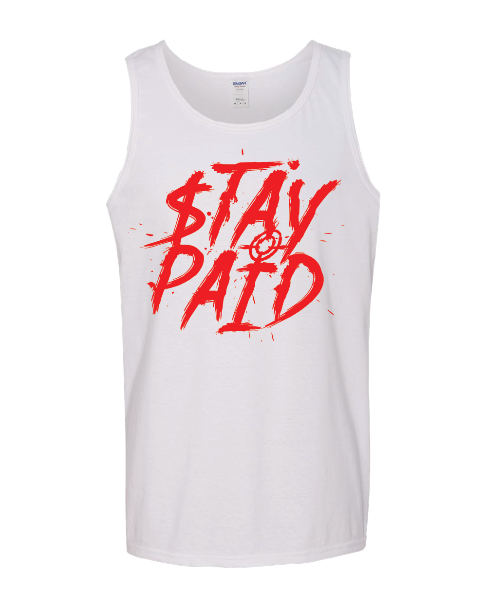 Stay Paid Splat Mens Tank Top - White